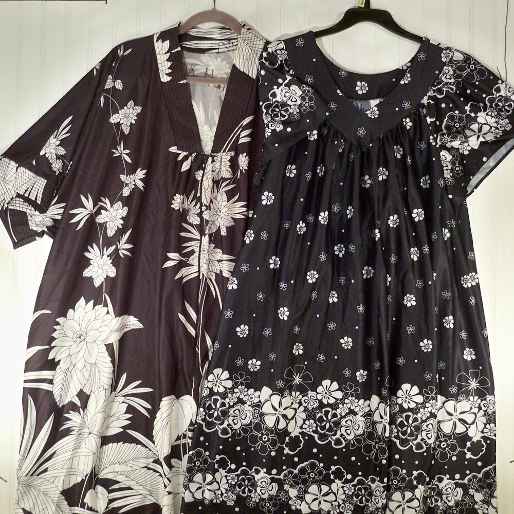 2 Black, White Floral House Dresses